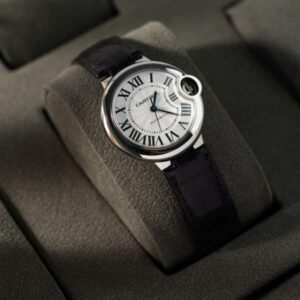 Cartier Ballon Bleu Replica 1:1 Watch White Dial Leather Strap 36mm