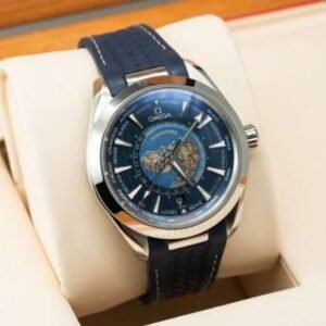 Omega Best Replica Watch Seamaster Aqua Terra Blue Dial Rubber Strap 43mm