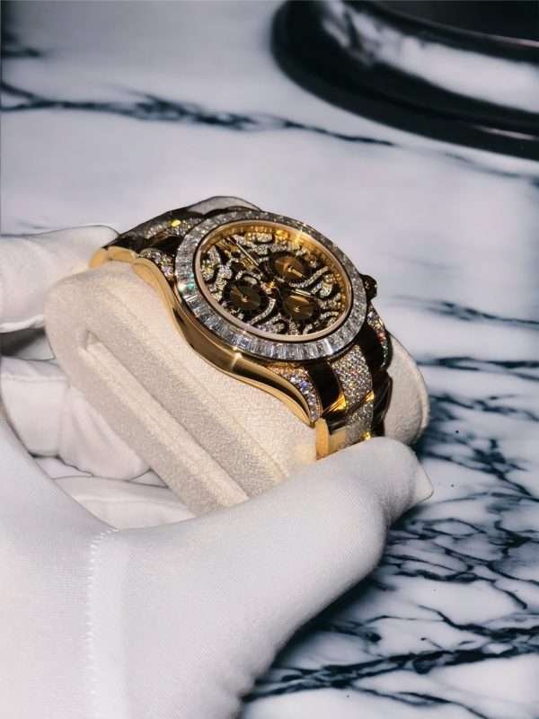 Rolex 18K Gold Plated Moissanite Diamond Replica 11 40mm - Image 2