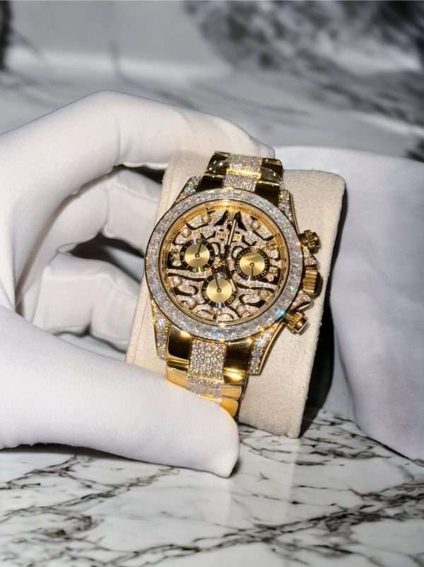 Rolex 18K Gold Plated Moissanite Diamond Replica 11 40mm