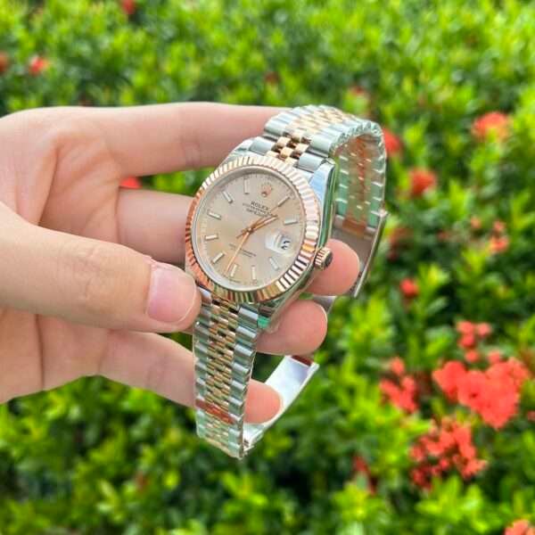 Rolex Replica 11 Watch DateJust Pink Dial Jubilee Strap Factory EW 41mm - Image 3
