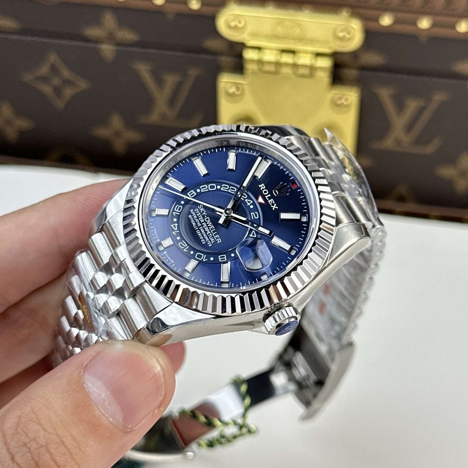 Rolex Sky-Dweller Blue Dial Jubilee Strap Premium Replica 42mm - Image 2