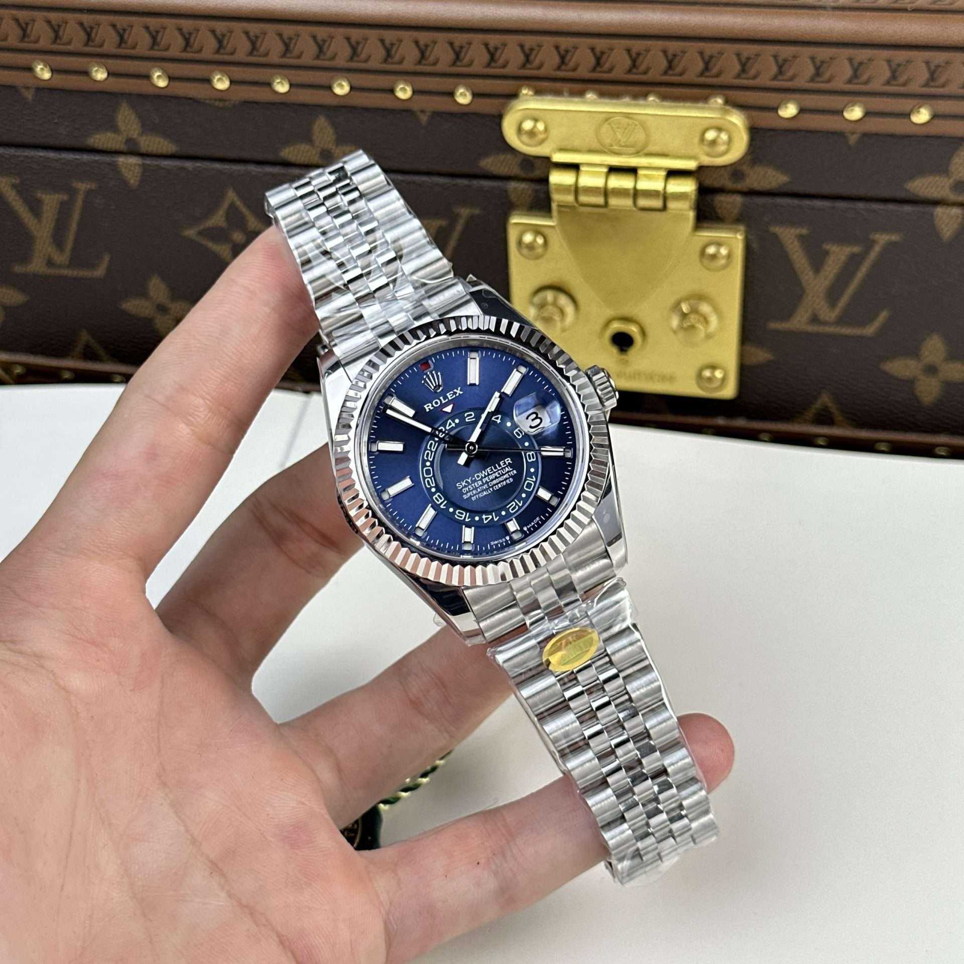 Rolex Sky-Dweller Blue Dial Jubilee Strap Premium Replica 42mm - Image 3