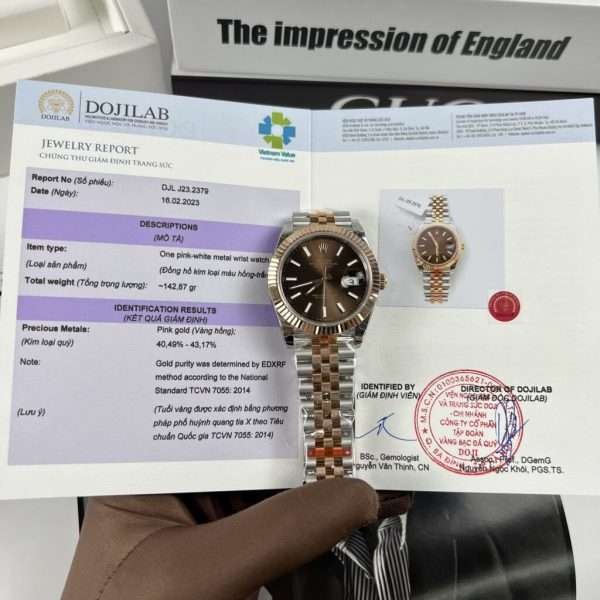 Rolex Rep 11 DateJust Men's Chocolate Dial 18K Rose Gold GM Factory 41mm